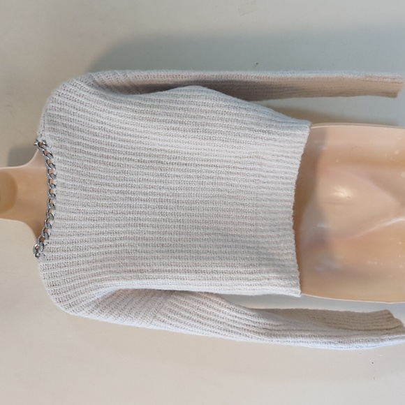 Zara Wool Blend Chain Collar Cropped Sweater S - Picture 8 of 16